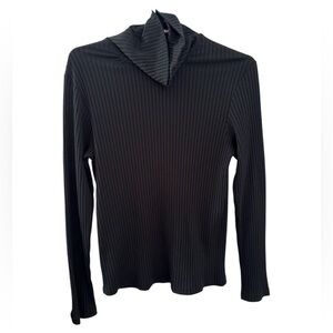 Vintage 90’s Pretty Girl Y2K Black Ribbed Turtleneck Sweater Women’s Size XL